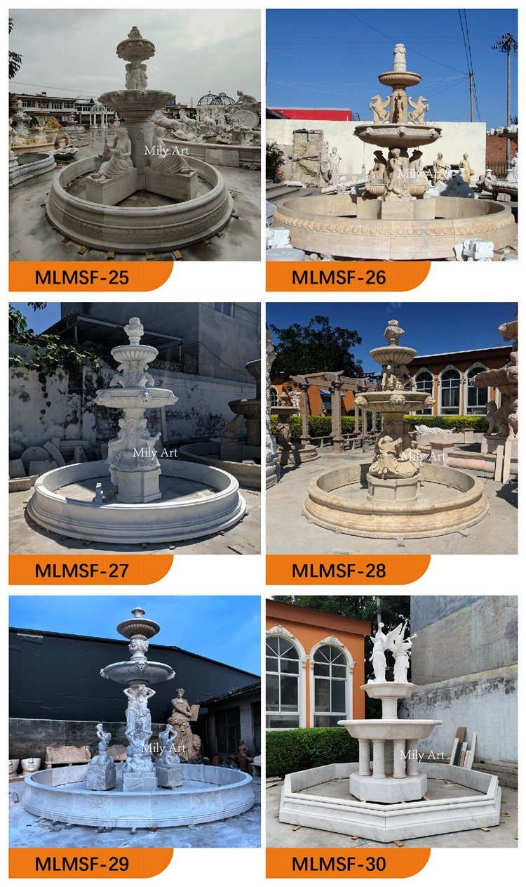 Marble statue fountain