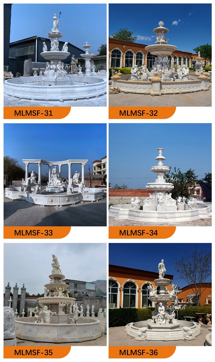 Marble statue fountain