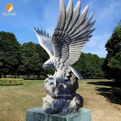 garden carved animal sculpture large stone marble eagle statues for sale