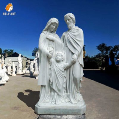 Marble Mary Joseph and Jesus Statue Holy Family Religious Decoration for sale
