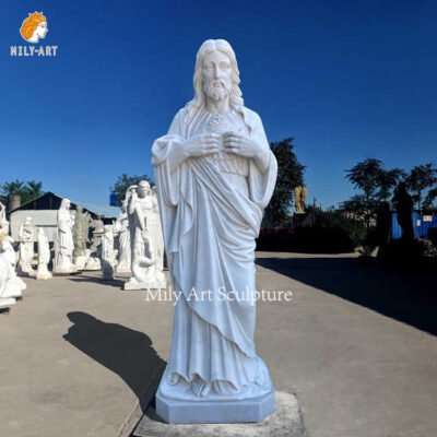 Sacred Heart Jesus Marble Religious Statue for Church factory supplier