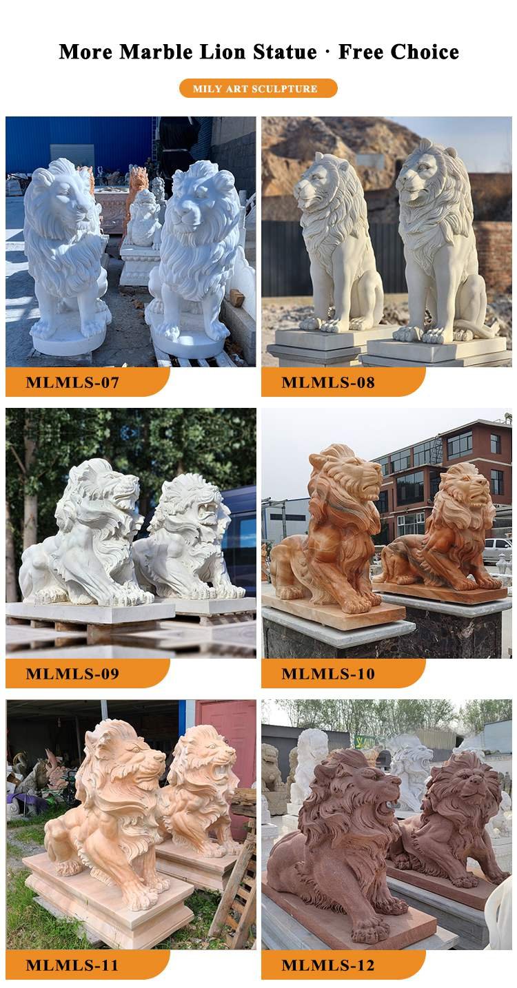 marble lion statue-Mily Statue