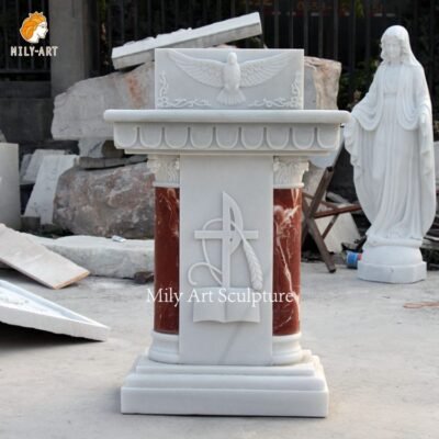 Hand Carved Church Marble Pulpit Table Religious Statue supplier