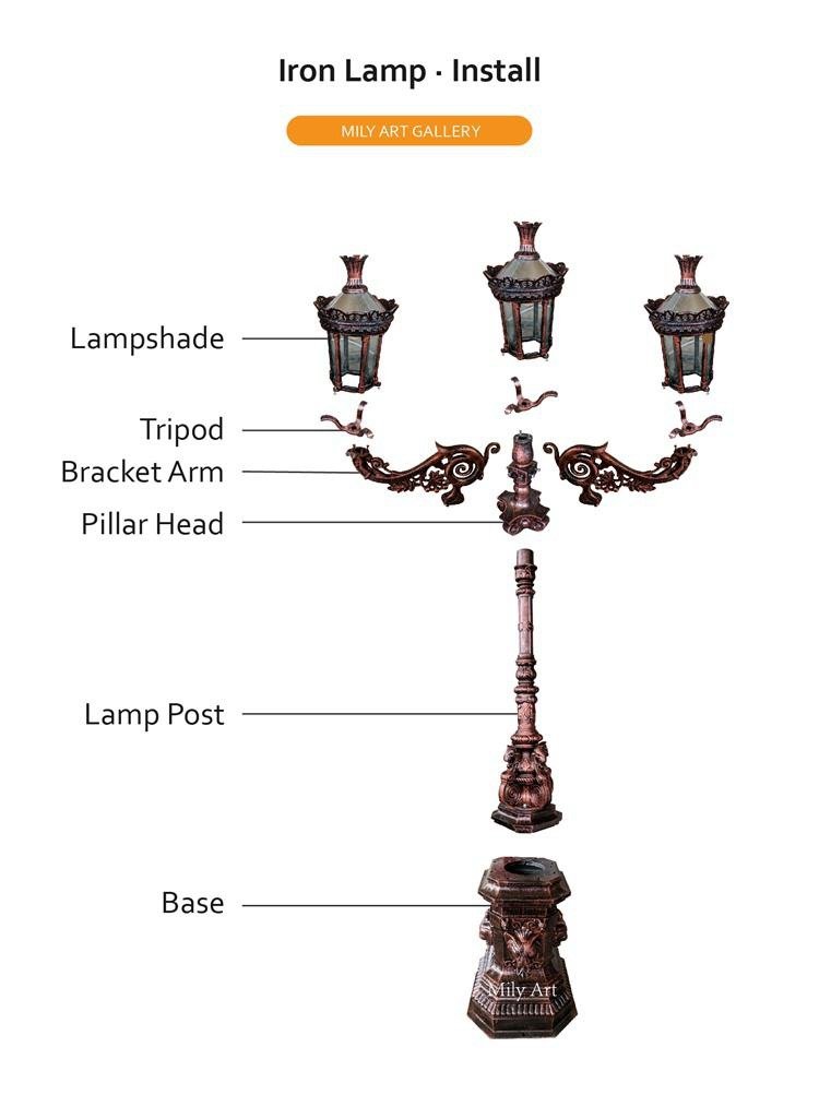 large outdoor street decorative casting iron lamps 1.2