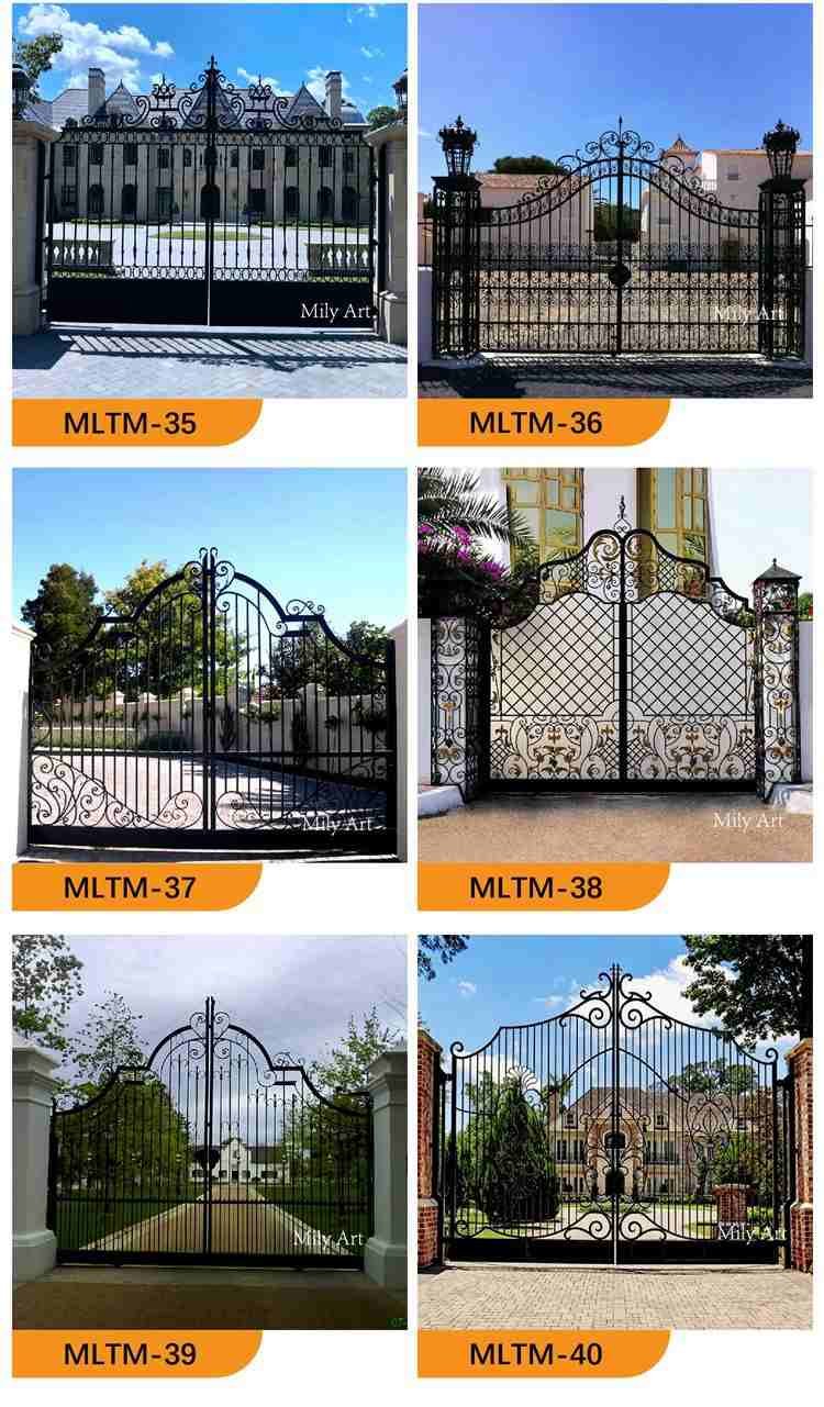 modern wrought iron fancy main gate design for villa 3.7
