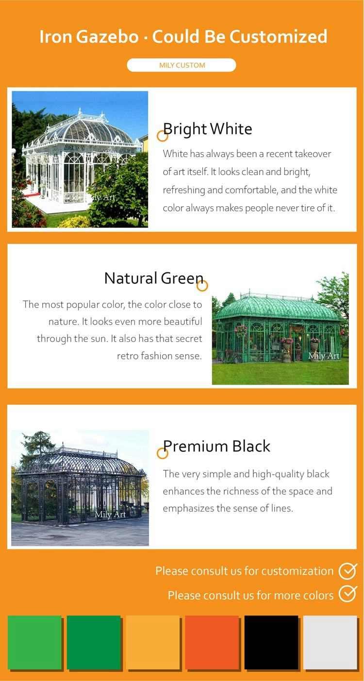 outdoor large rattan decorative wrought iron gazebo factory supplier 2.2