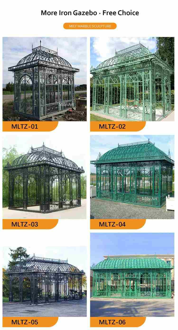 outdoor large rattan decorative wrought iron gazebo factory supplier3.1