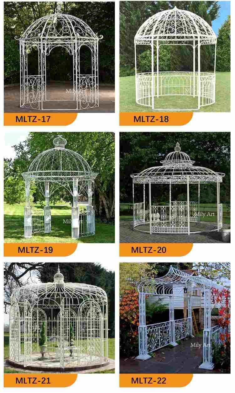 outdoor large rattan decorative wrought iron gazebo factory supplier 3.4