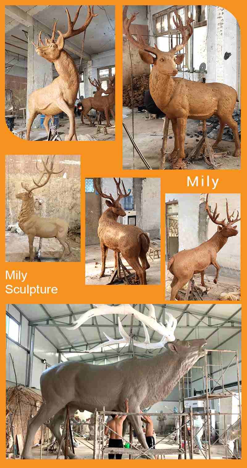 life size bronze elk statues outdoors garden decoration wholesale