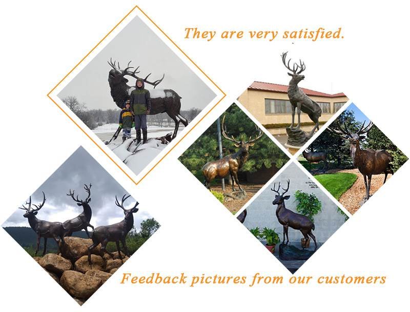 feedback life size whitetail bronze deer sculpture outdoor garden decor