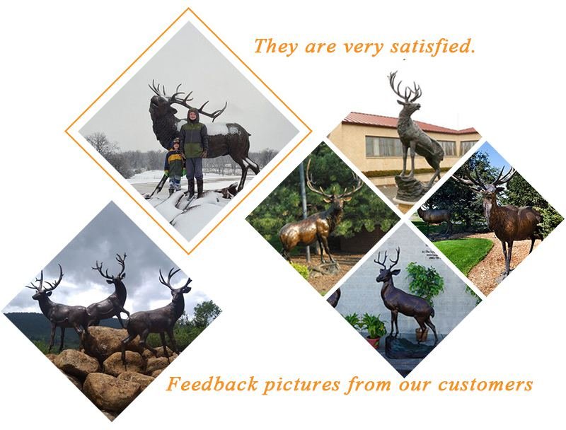 large casting bronze deer statue outdoor animal garden decor feedback