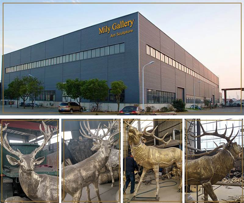 large casting bronze deer statue outdoor animal garden decorour factory