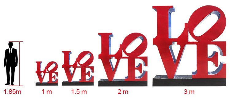 large outdoor stainless steel love letter sculpture modern art factory supplier letter statue 07