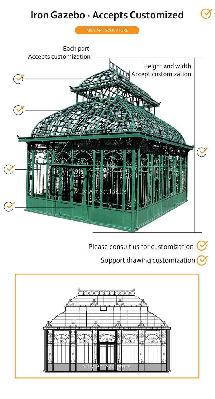 large outdoor white luxury metal glass room garden decor 2.1