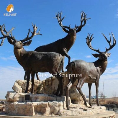 life size bronze elk statues outdoors garden decoration wholesale