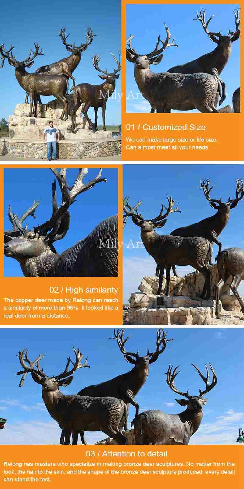 Life Size decorative bronze elk statues Yard Decor for sale MLBS-002 -  Milystatue