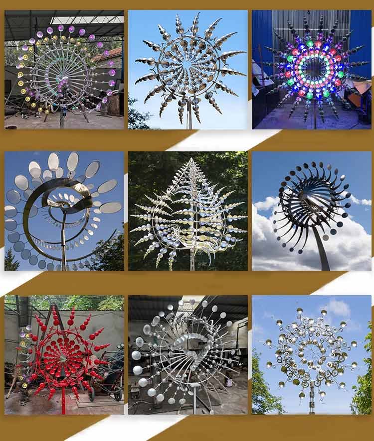 Metal Windmill Powered Kinetic Sculpture Modern Art Decor Factory ...