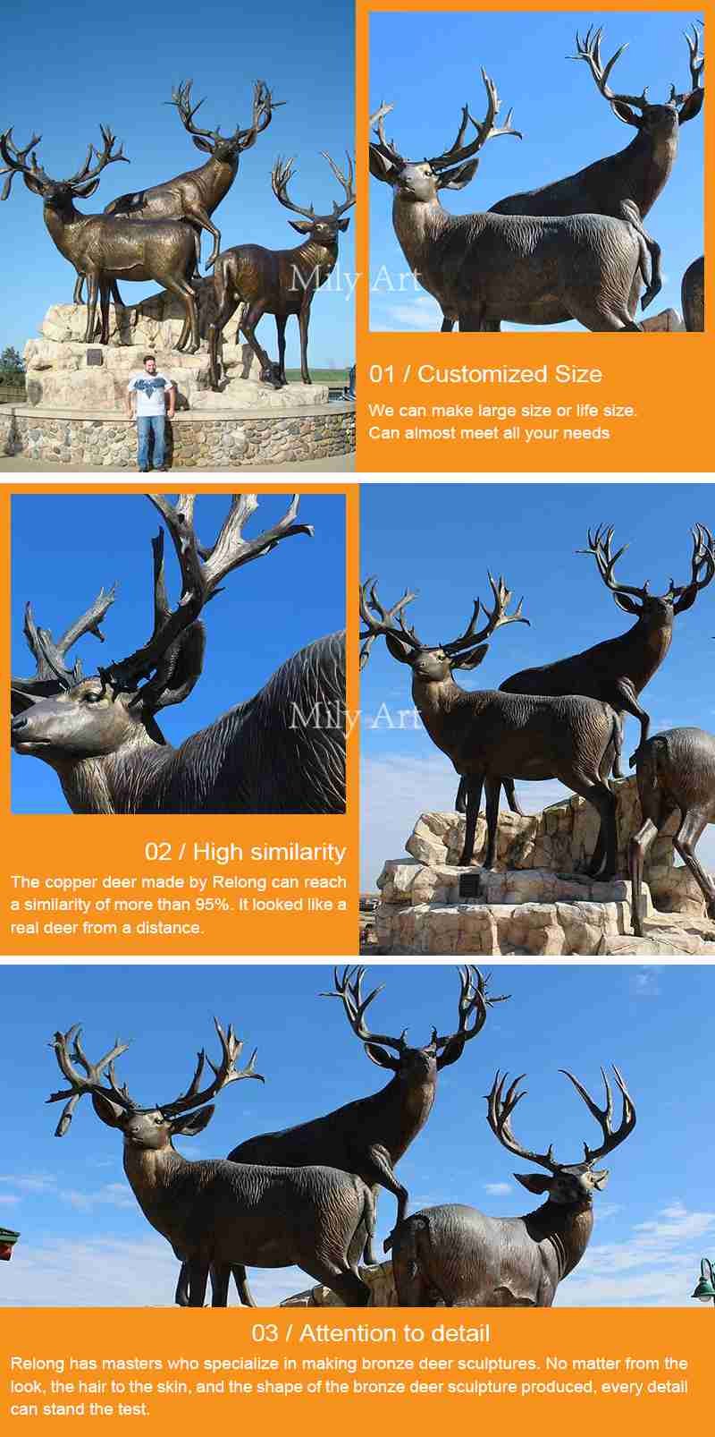 life size bronze elk statues outdoors garden decoration wholesale