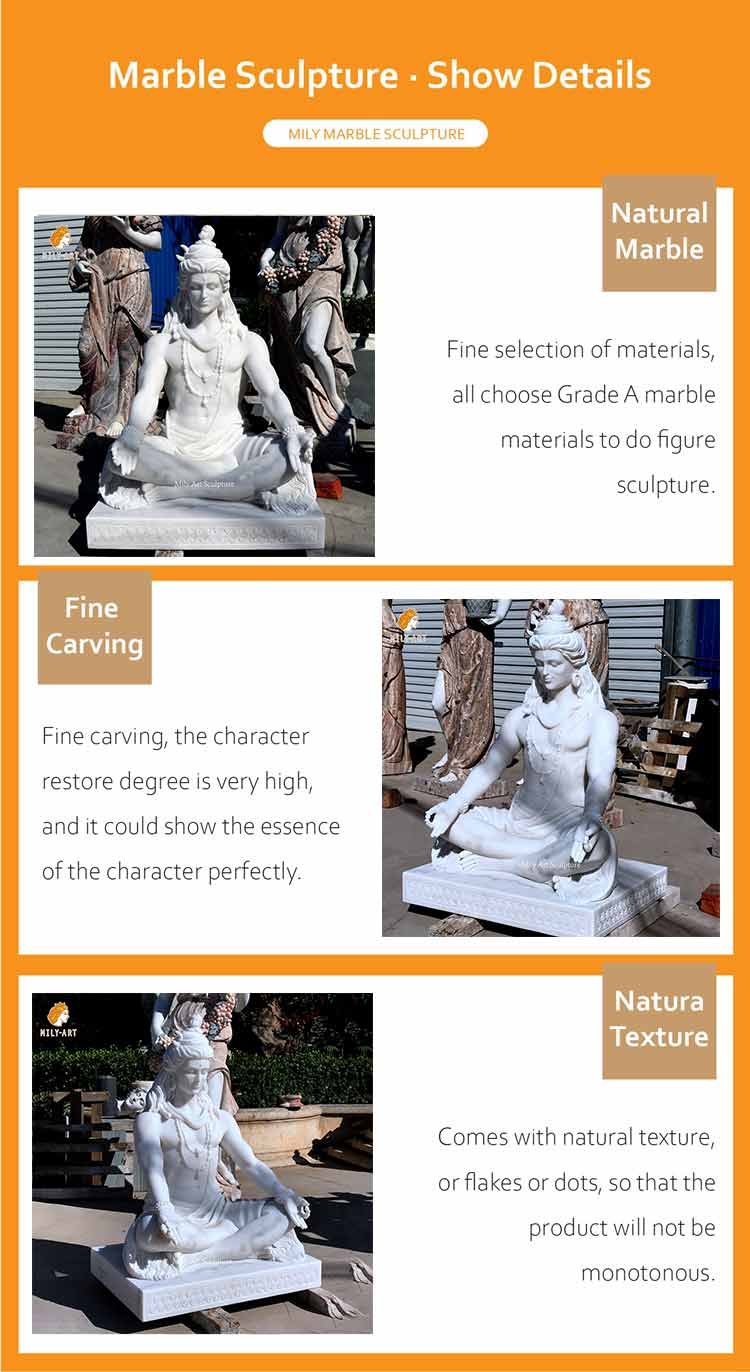 1.1 white shiva statue for sale- mily sculpture