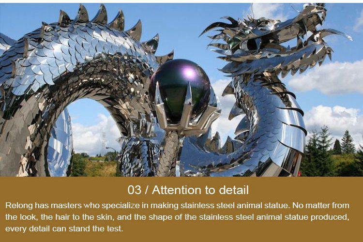 high polished mirror rhino sculpture stainless steel modern decor for sale 2.3