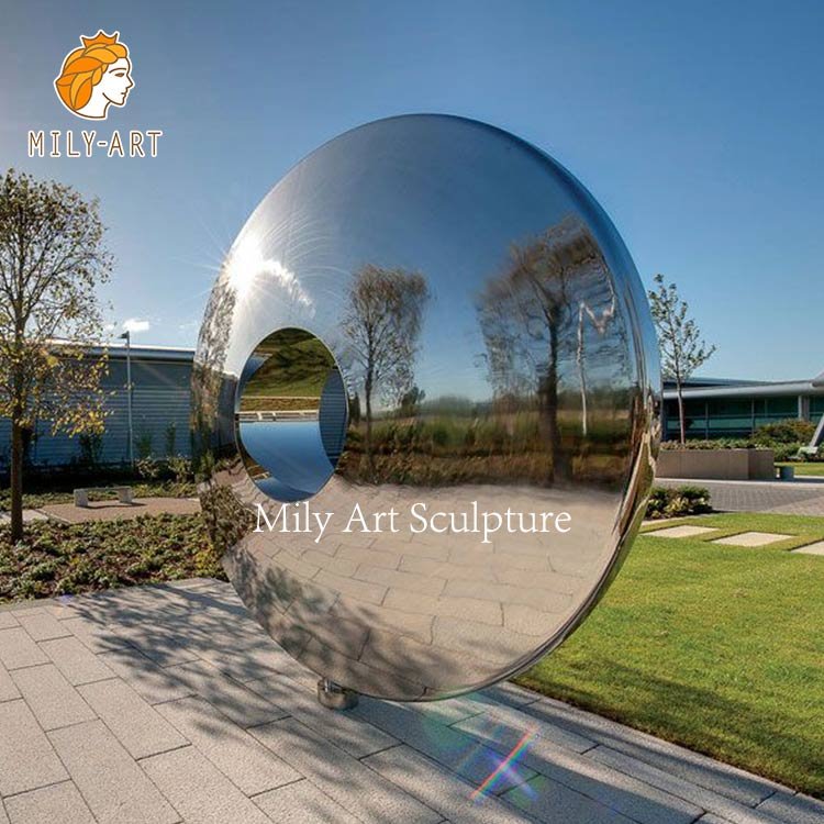 High-polished-Outdoor-Stainless-Steel-Sculpture-Mirror-of-Sky-for-Sale