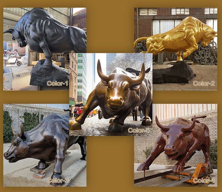 large bronze wall street bull sculpture street decoration5