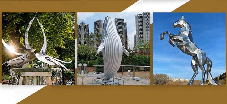 large metal geometric bird sculpture polished outdoor park decor wholesale 4.3