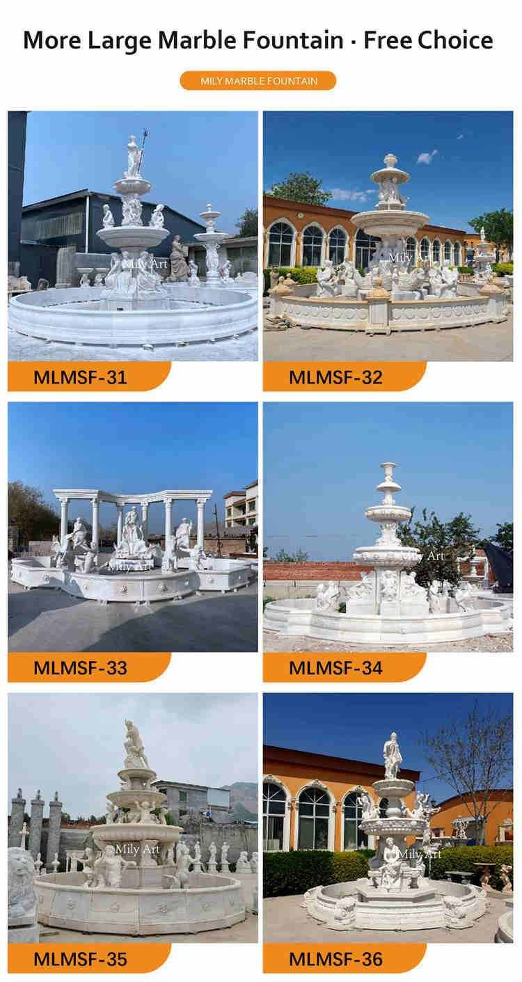 simple natural marble 3 tiered white water fountain garden design wholesale 2.1