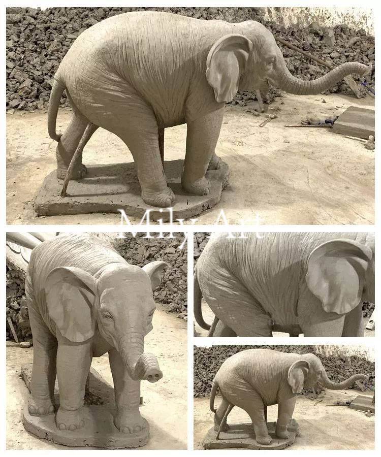 1.2clay molds of bronze elephant statue mily sculpture