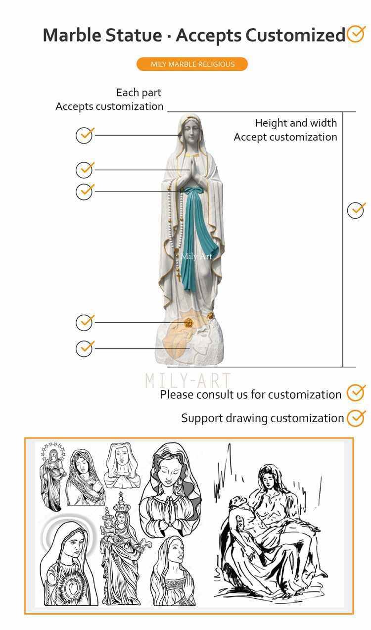 2.2customization services of sacred heart of mary statue mily sculpture