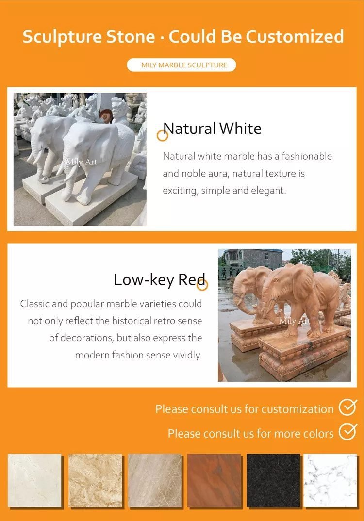 3.2customization of marble elephant mily sculpture