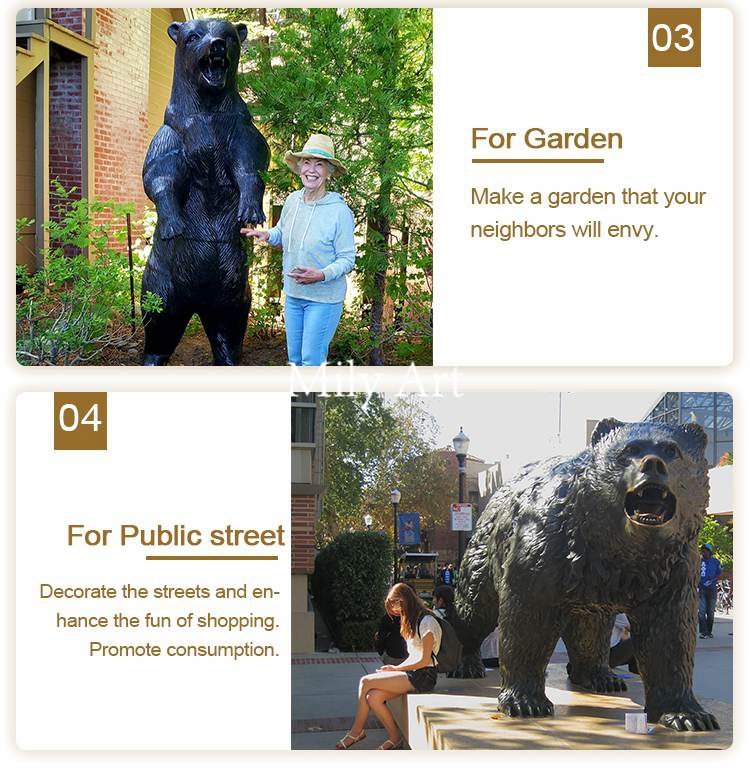 4.2applications of bear lawn ornaments mily sculpture