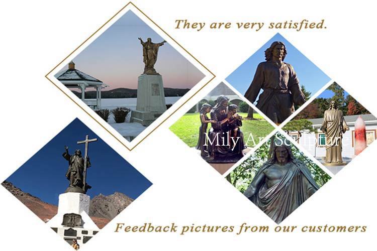 real feedback of bronze jesus statue mily sculpture