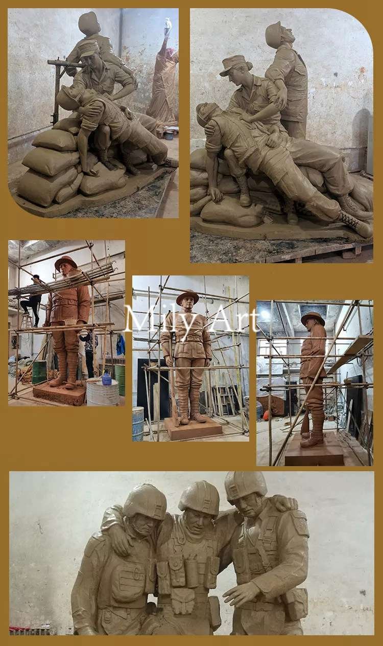 1.2.clay molds of military statues mily sculpture