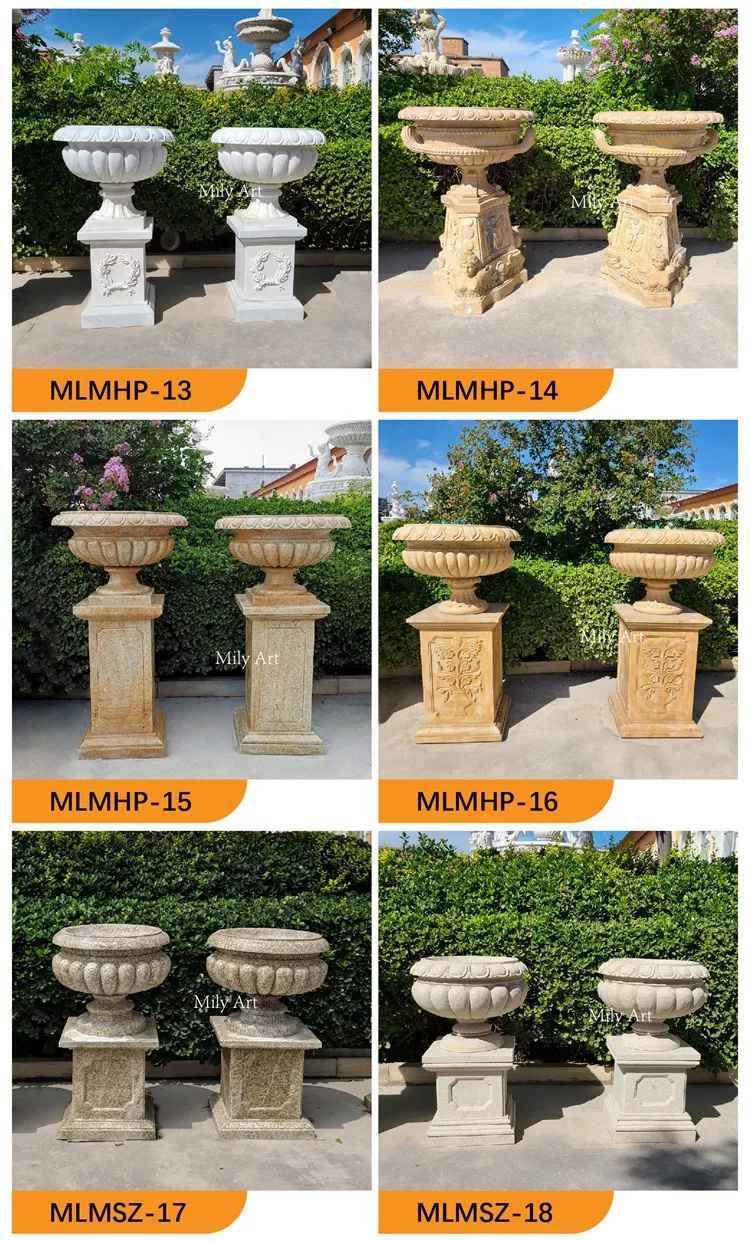 2.3more types of white marble planter mily sculpture