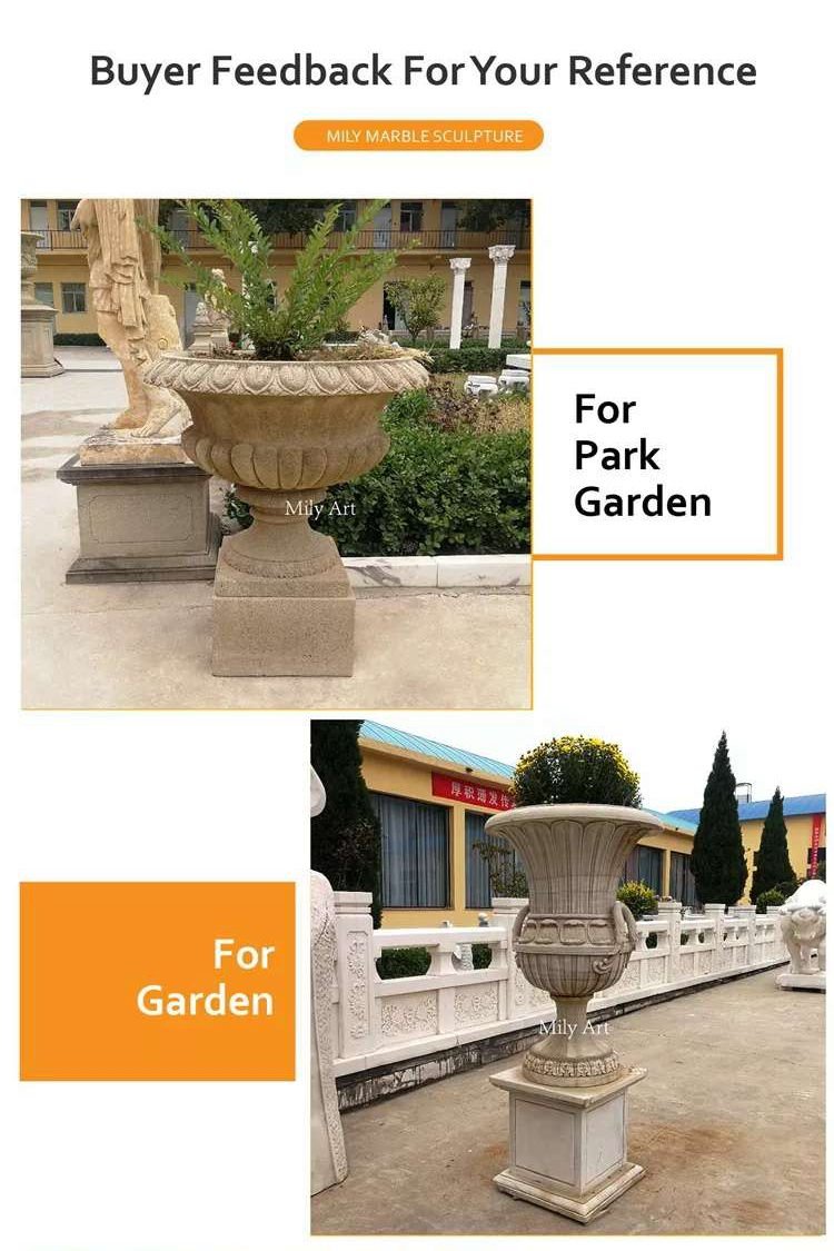 4.1feedback of marble outdoor planter mily sculpture