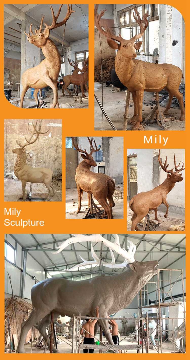 1.2.clay molds of bronze deer sculptures mily sculpture