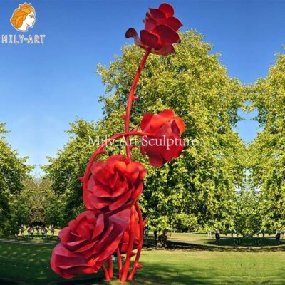 1.outdoor metal flower sculptures mily sculpture