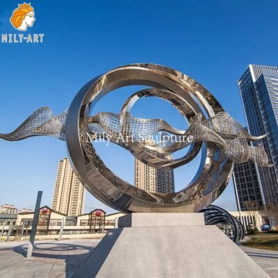 1.outdoor stainless steel sculpture mily sculpture