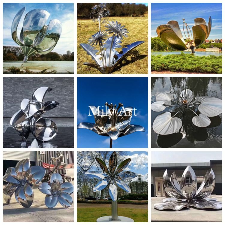 2.2.metal flower sculptures for garden mily sculpture
