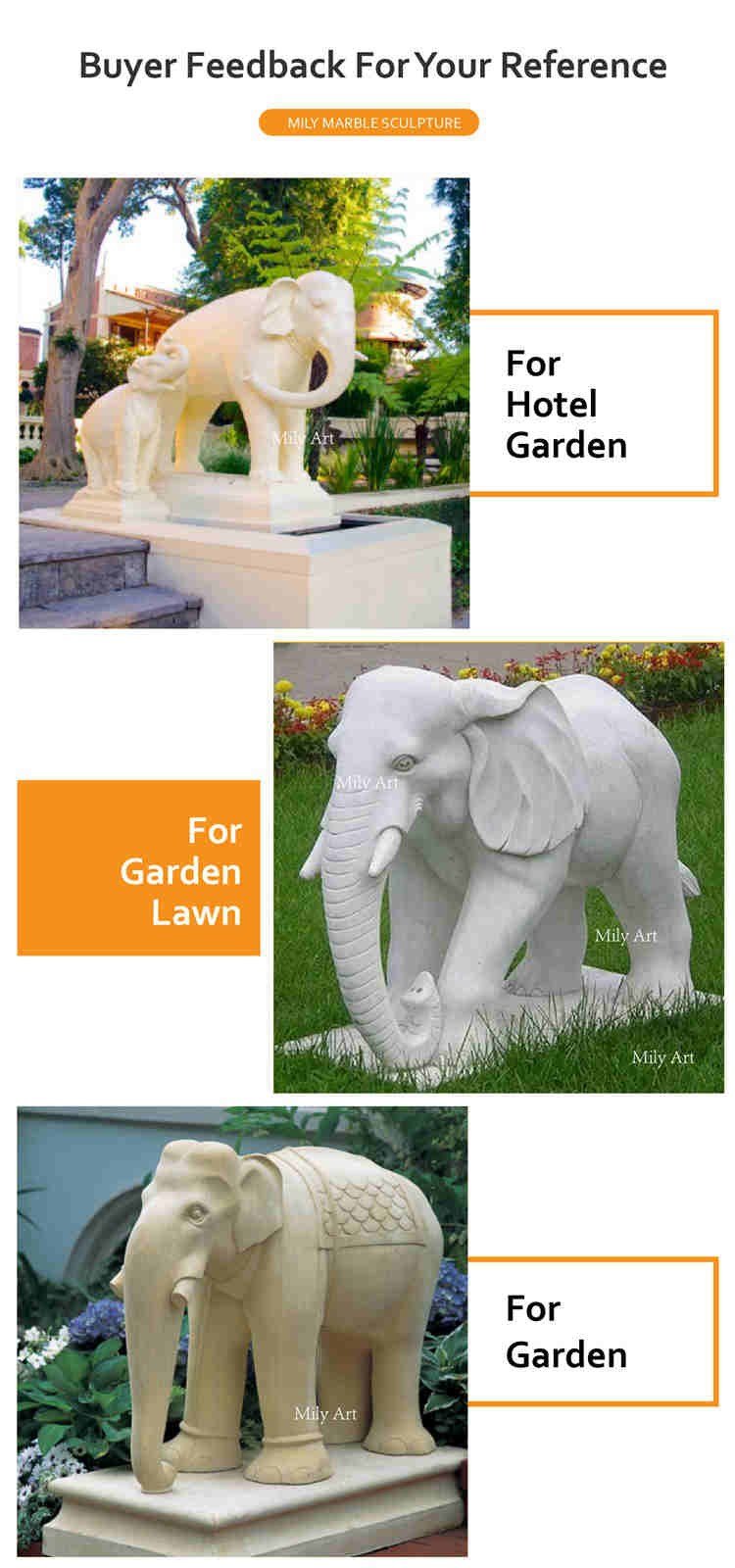 4.1.feedback of large marble elephant statue mily sculpture