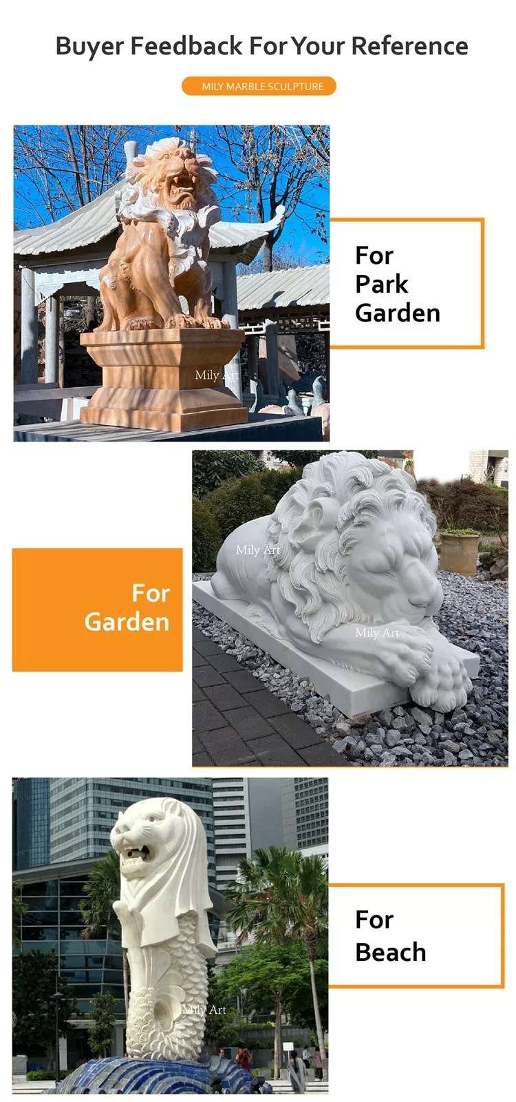 4.1.feedback of lion statue home decor mily sculpture