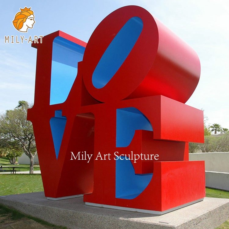 1. large outdoor stainless steel love letter sculpture modern art factory supplier