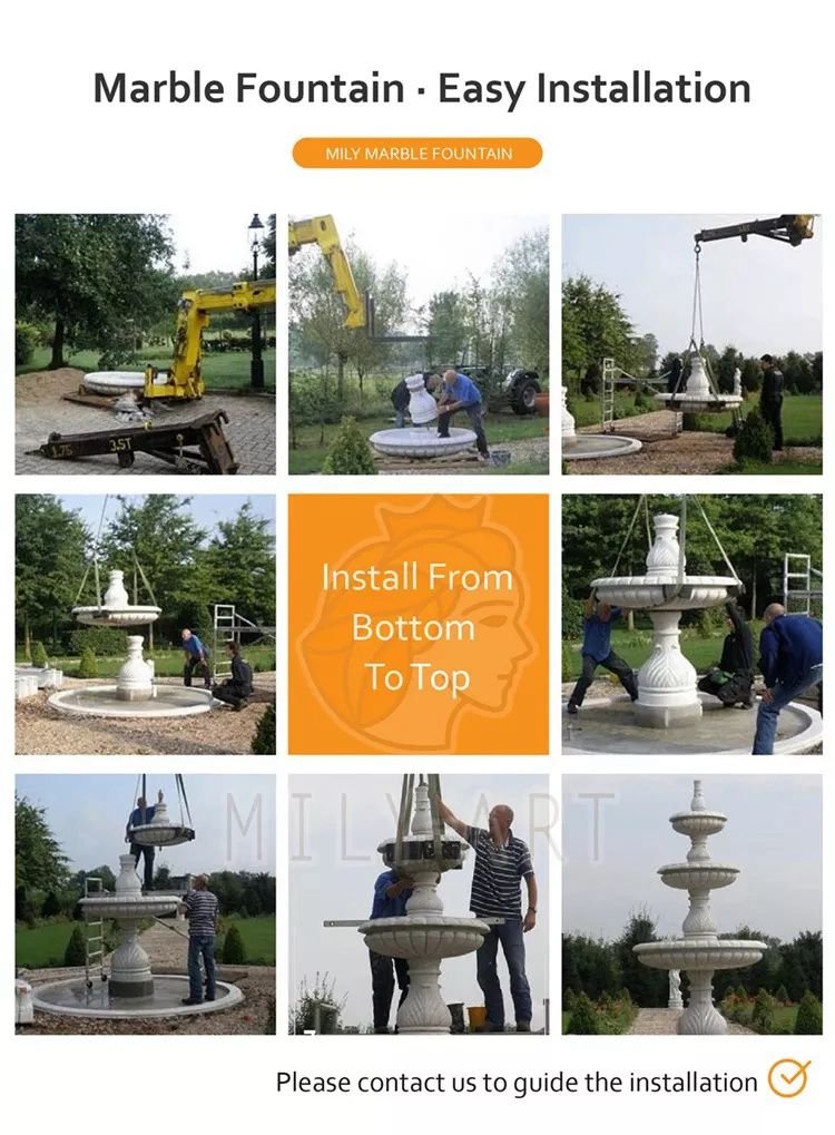 1.4.feedback of marble garden wall fountain mily sculpture