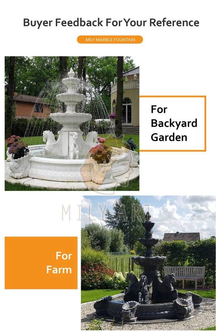 1.4.feedback of marble horse fountain mily sculpture