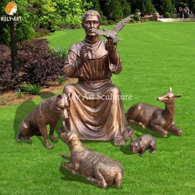 1.st. francis statue with animals mily sculpture