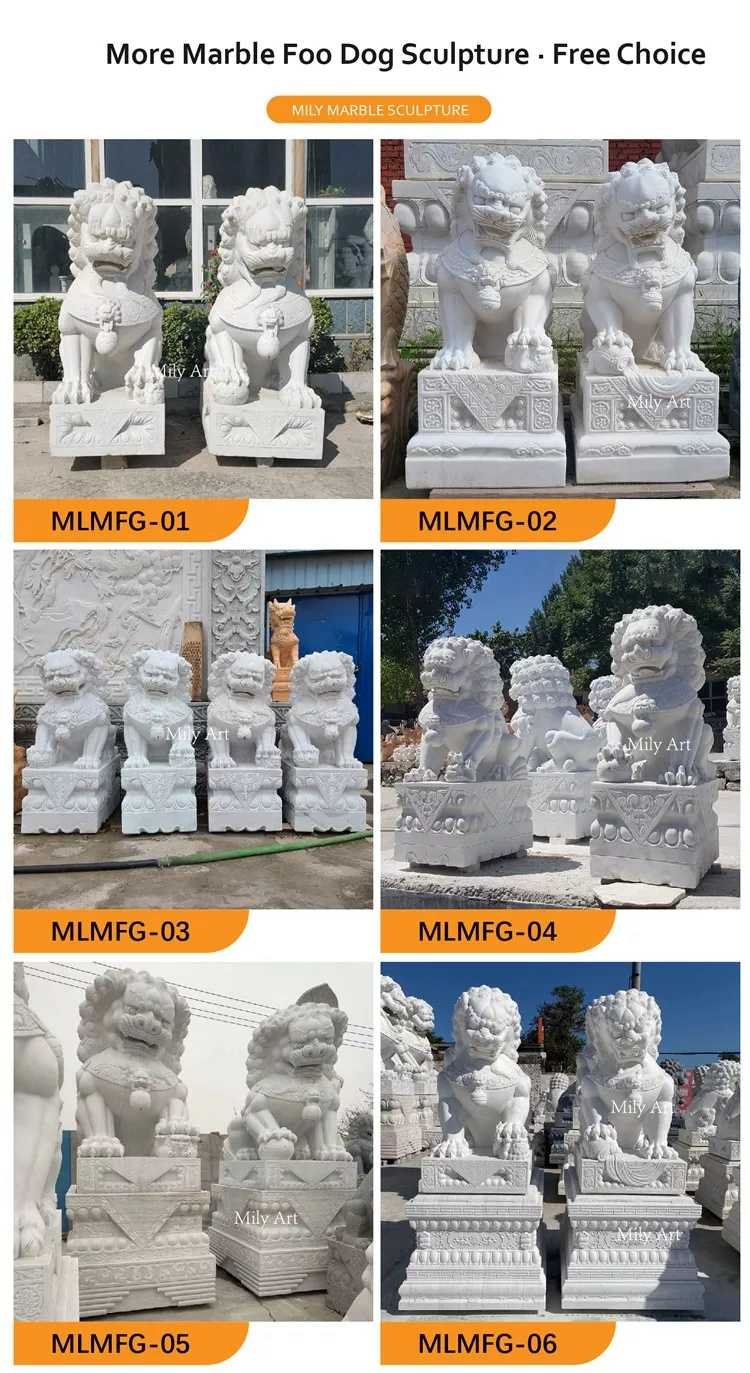 2.1.marble foo dog statues mily sculpture