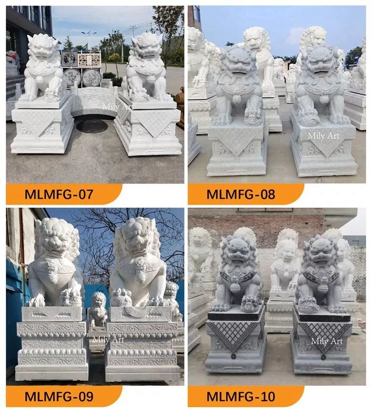 2.2.marble foo dog statues mily sculpture