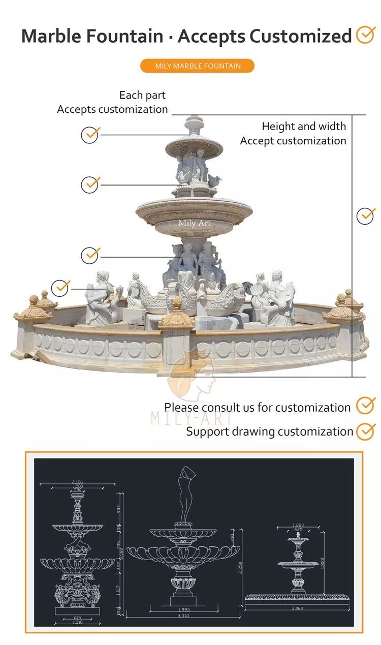 3.1.custom made marble water fountain mily sculpture