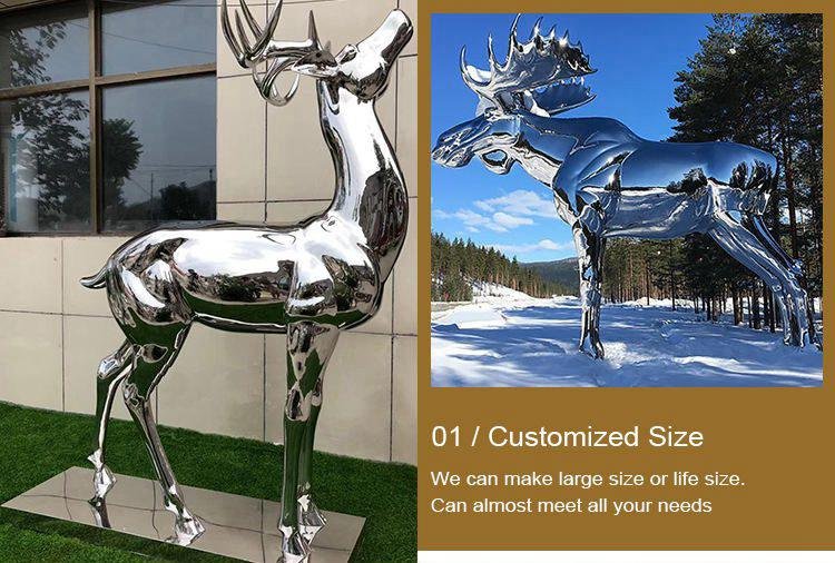 3.1custom made metal geometric animal sculptures mily sculpture